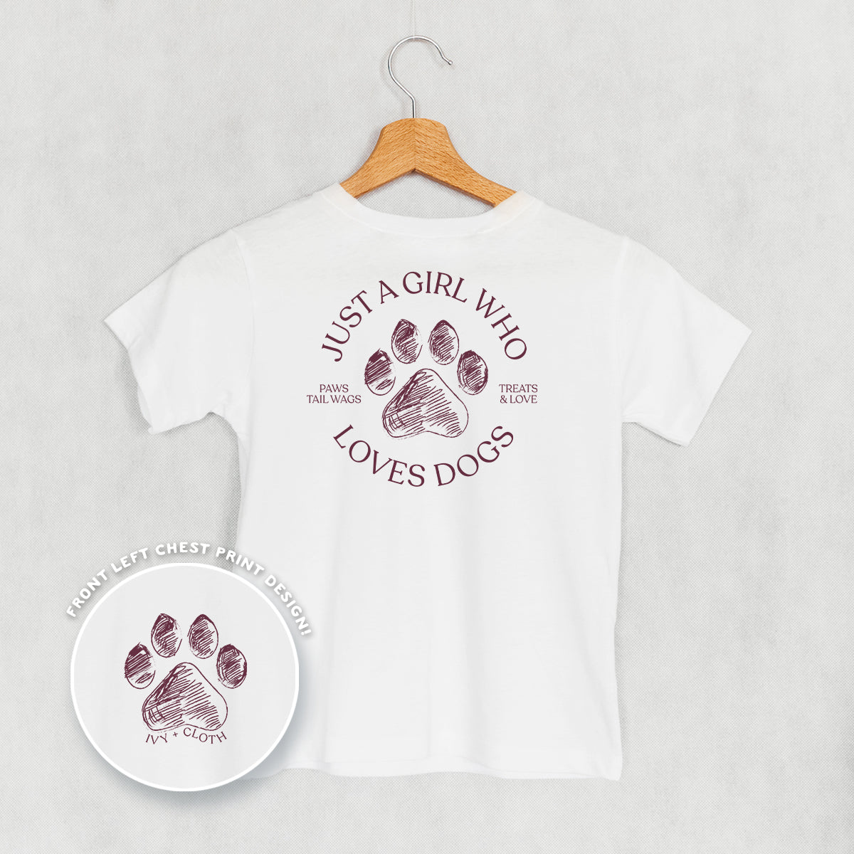 Just A Girl Who Loves Dogs (Kids Back Print)