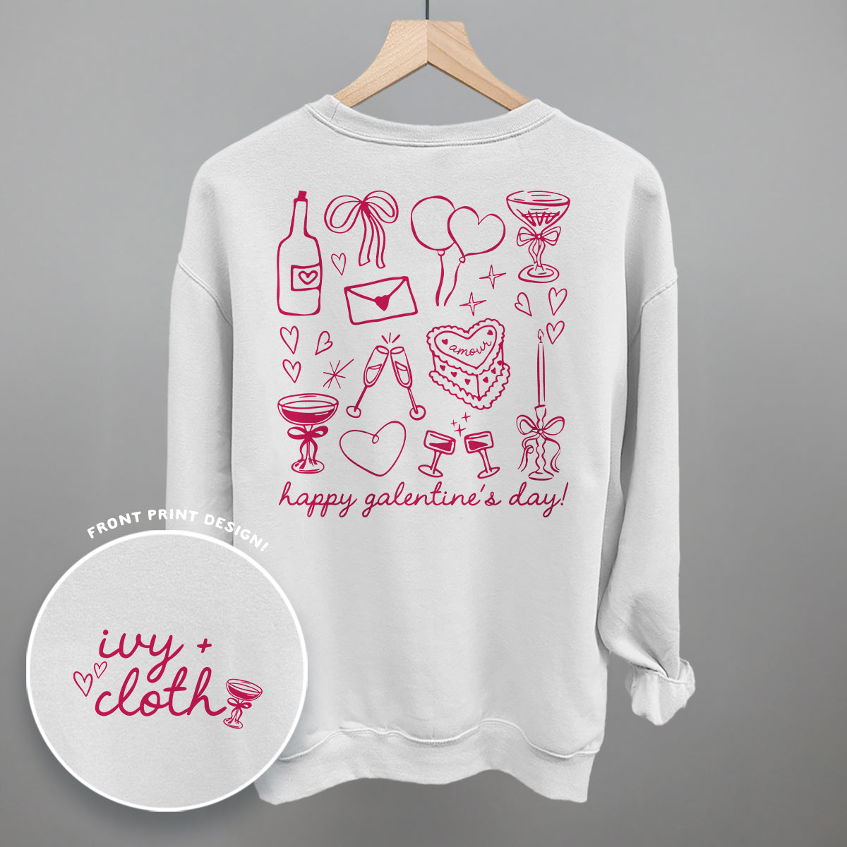 Galentine's Pink Doodles (Back Print)