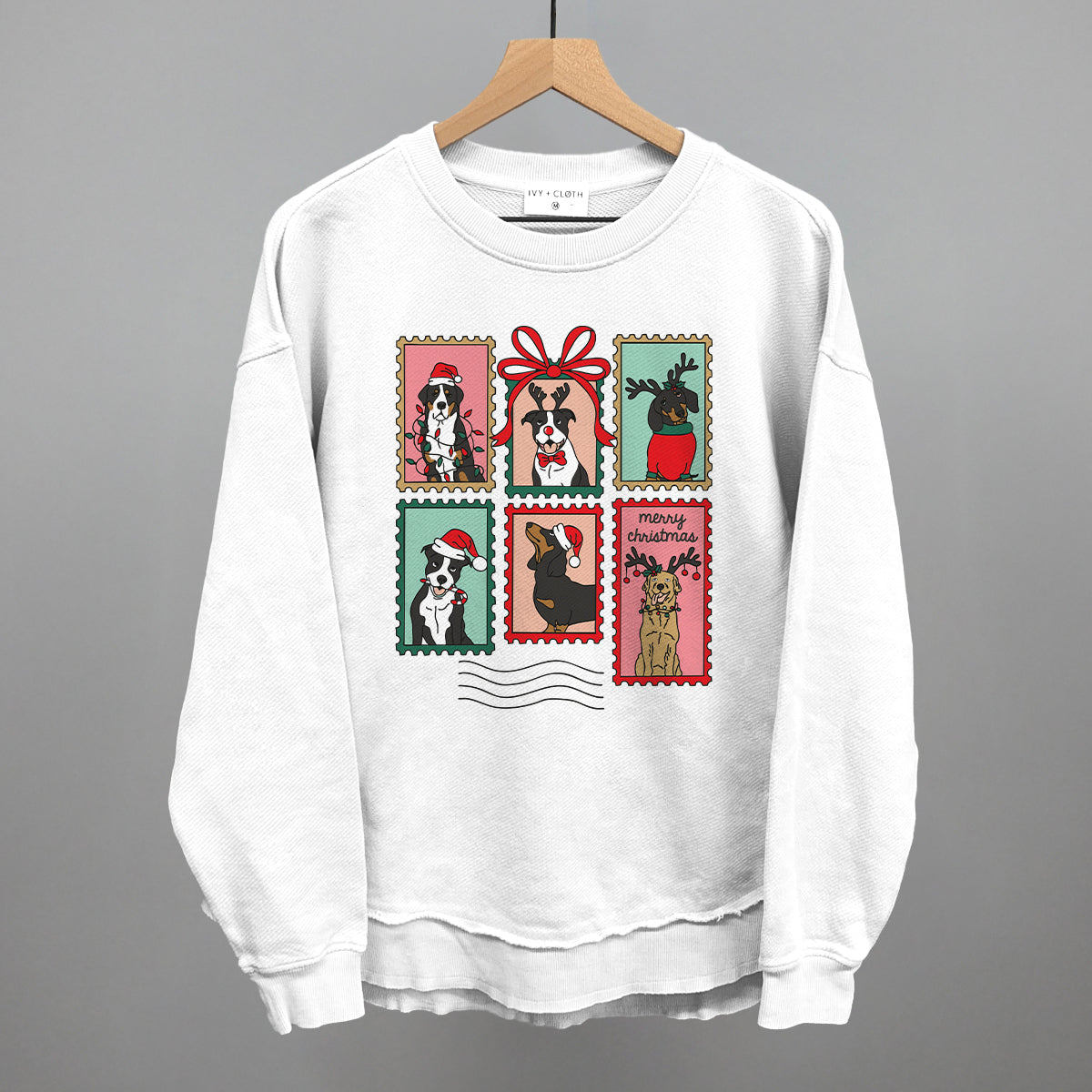 Dog Christmas Stamps Doodle