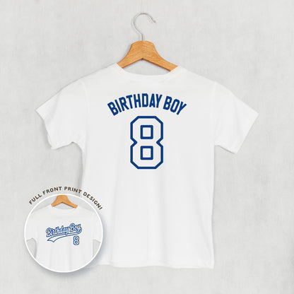 Birthday Boy Varsity #8 (Kids Back Print)