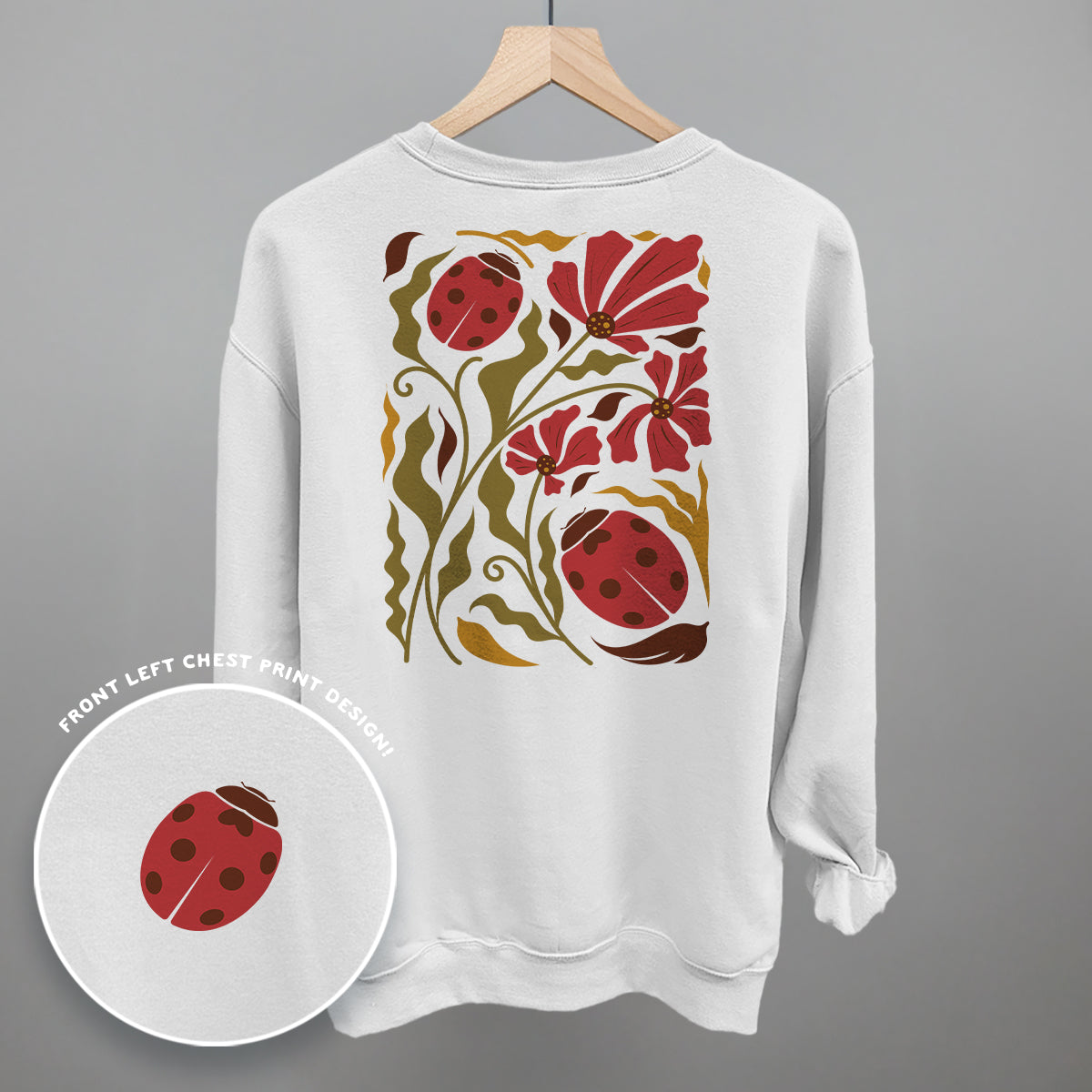 Ladybugs And Leaves (Back Print)