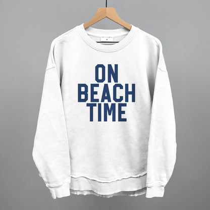 On Beach Time Block Letters