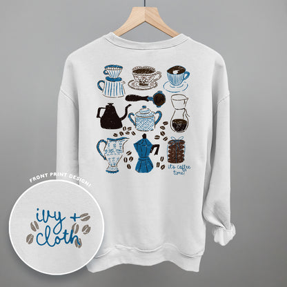 Blue & Brown Coffee Doodles (Back Print)