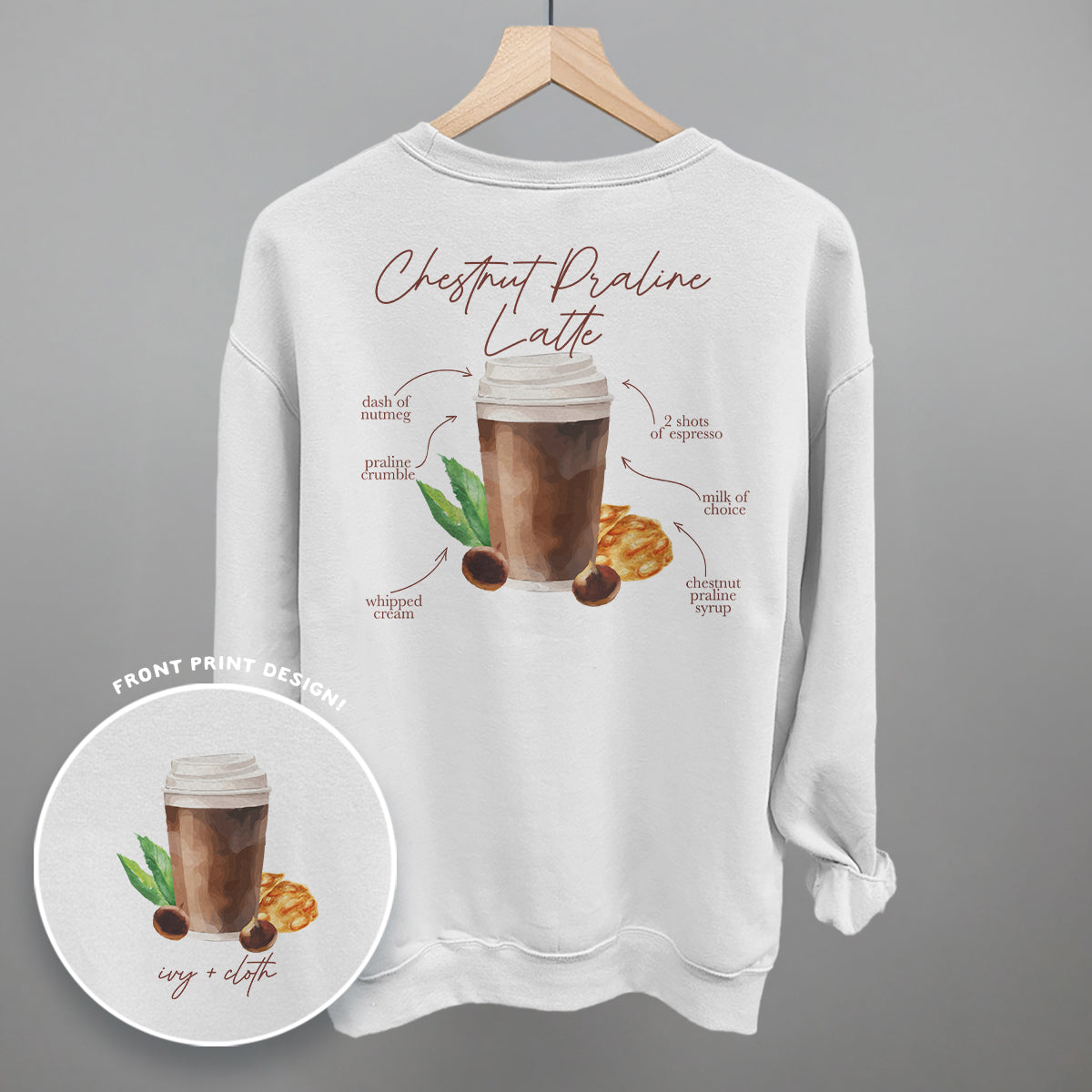 Chestnut Praline Latte Recipe (Back Print)