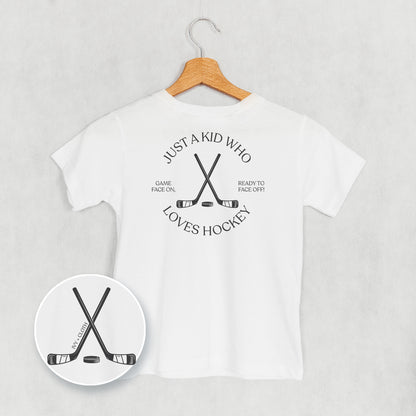 Just A Kid Who Loves Hockey (Kids Back Print)