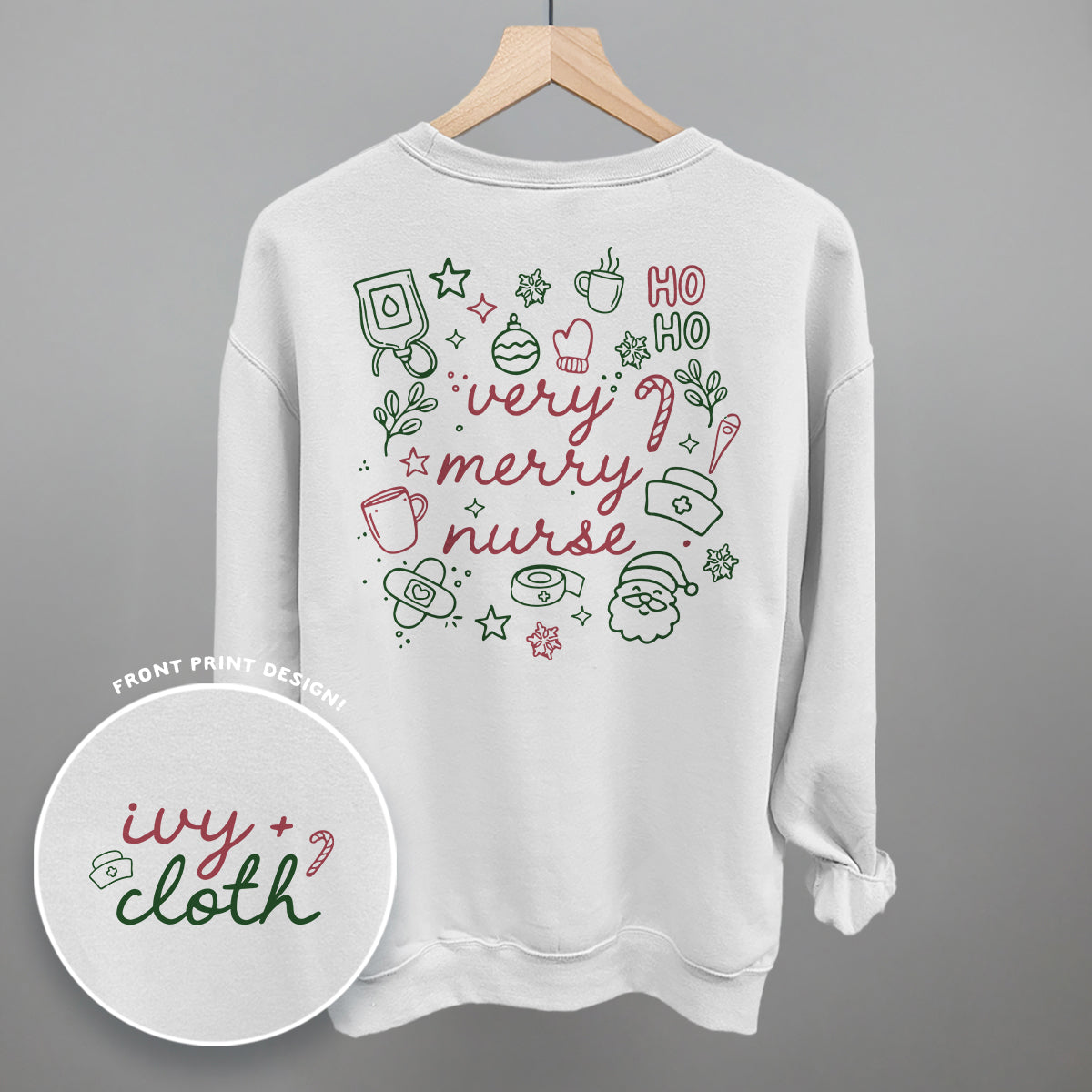 Very Merry Nurse Doodles (Back Print)