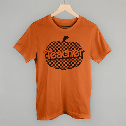 Teacher Checkerboard Pumpkin