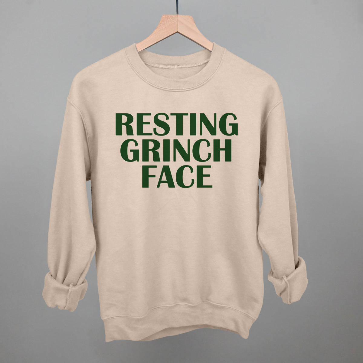 Resting grinch hot sale face sweatshirt