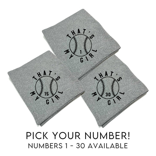 That's My Girl Softball Number (Blanket)