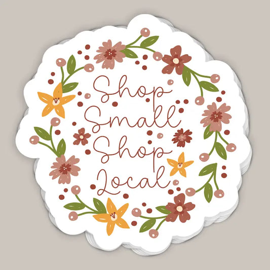 Shop Small Shop Local Wreath Decal