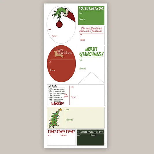 Grinch Holiday Tags (Sticker Sheet)