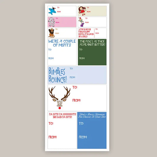 Rudolph Holiday Tags (Sticker Sheet)