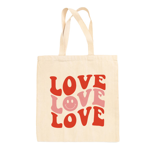 Love (Repeated Smiley Face) Tote Bag