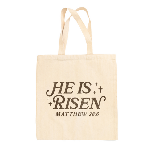 He Is Risen Distressed Tote Bag