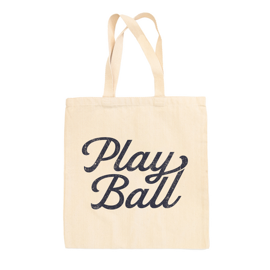 Play Ball Vintage Script Tote Bag