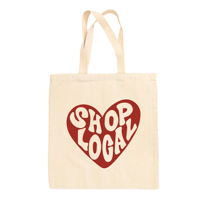 Shop Local Red Heart Tote Bag
