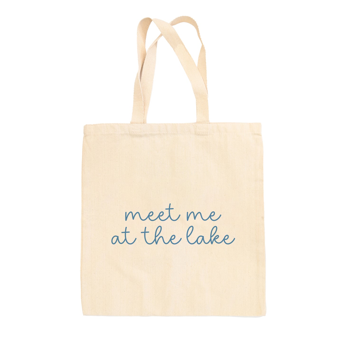 Meet Me At The Lake Blue Script (Tote Bag)
