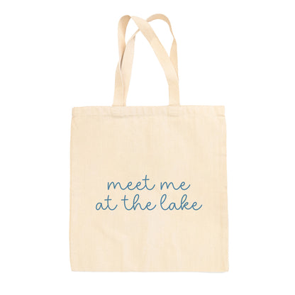 Meet Me At The Lake Blue Script (Tote Bag)