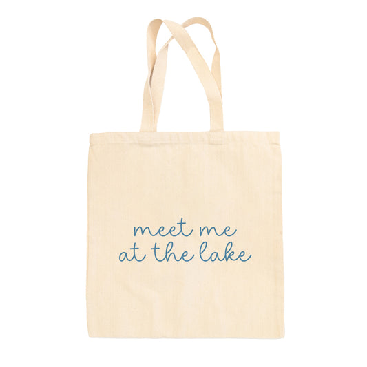 Meet Me At The Lake Blue Script (Tote Bag)