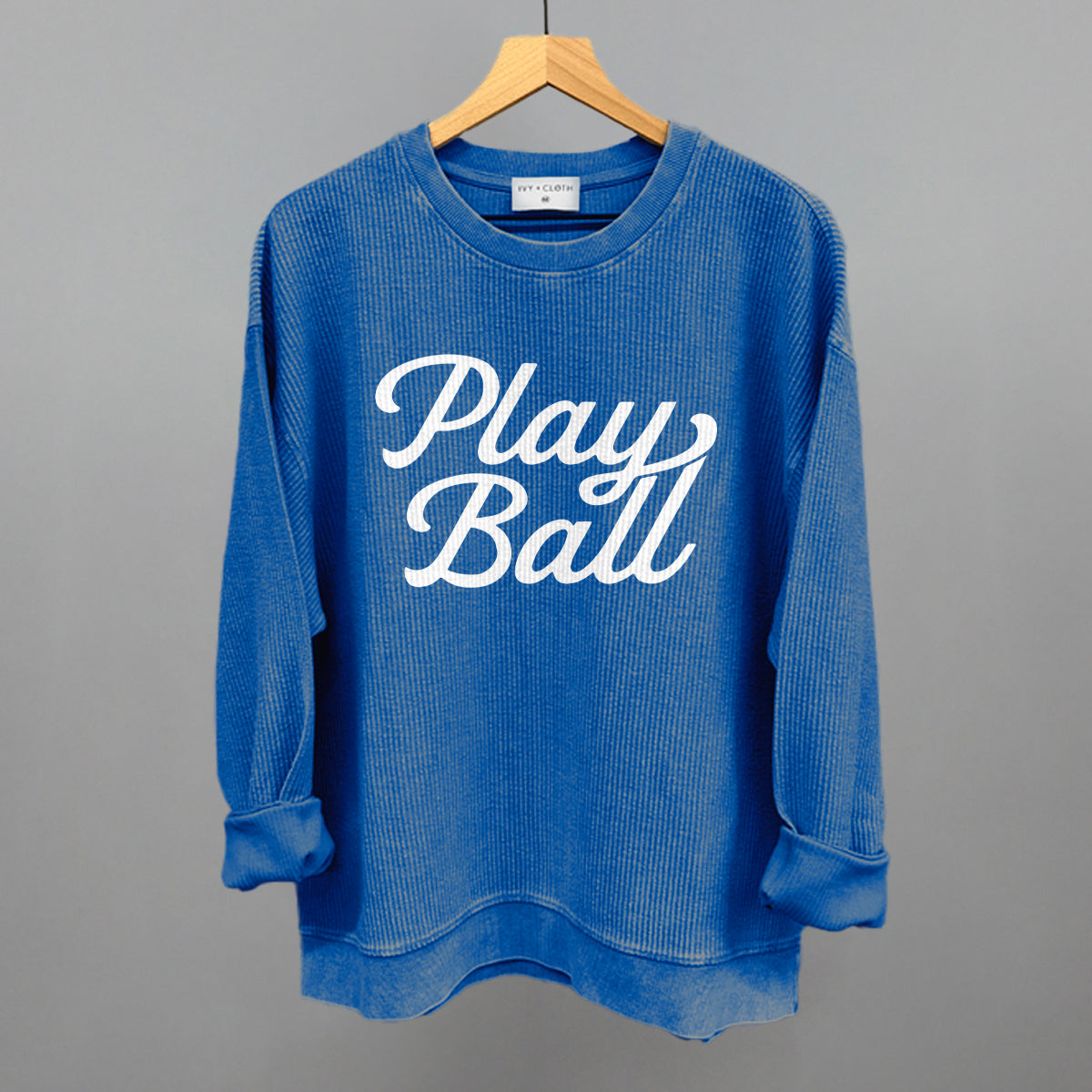 Play Ball (Vintage Script White)