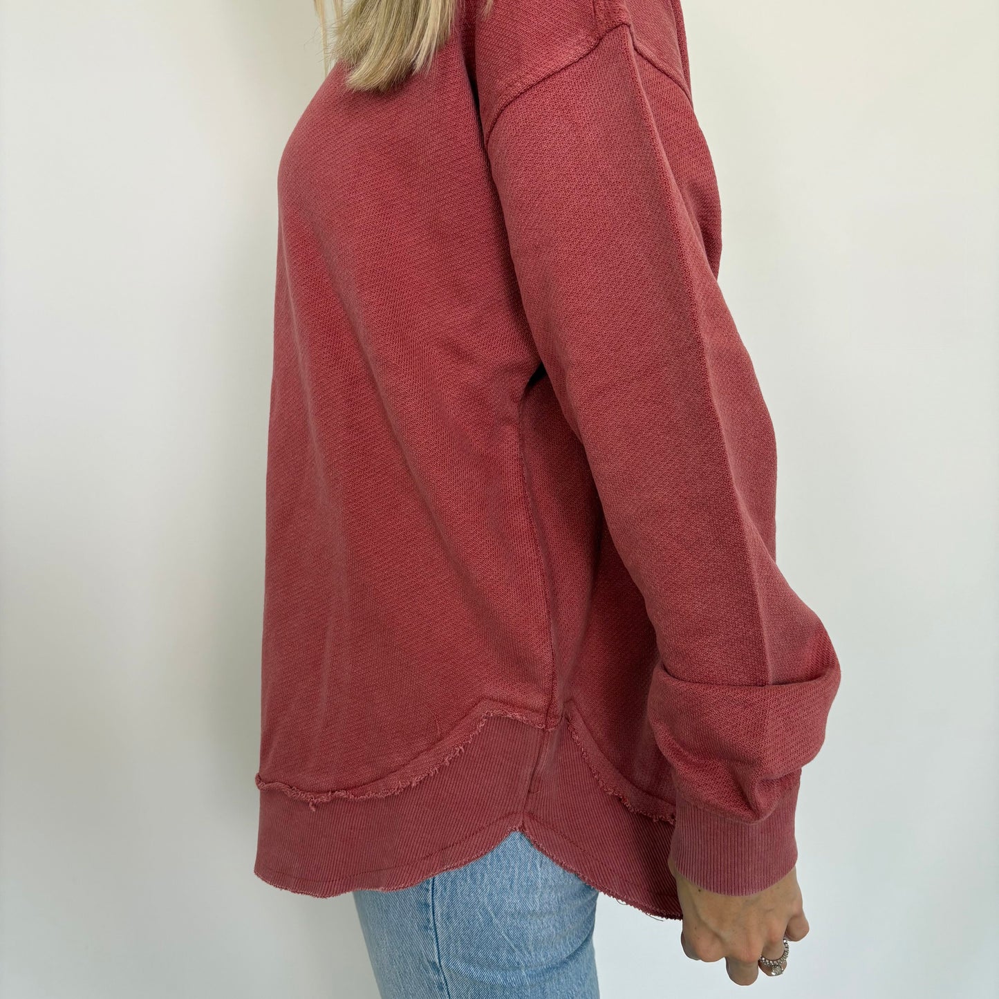 Marsala Oversized Terry Poncho