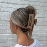Latte Rectangles Claw Clip