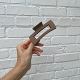 Latte Rectangles Claw Clip