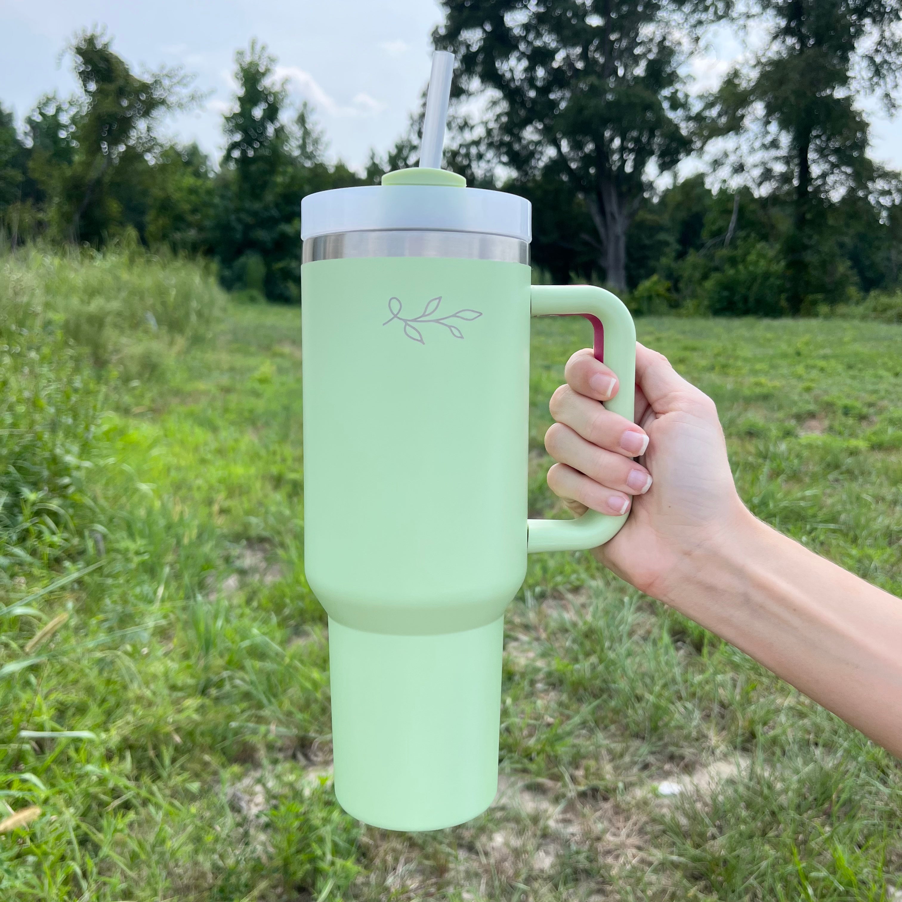 Light Green 40oz Drink Tumbler