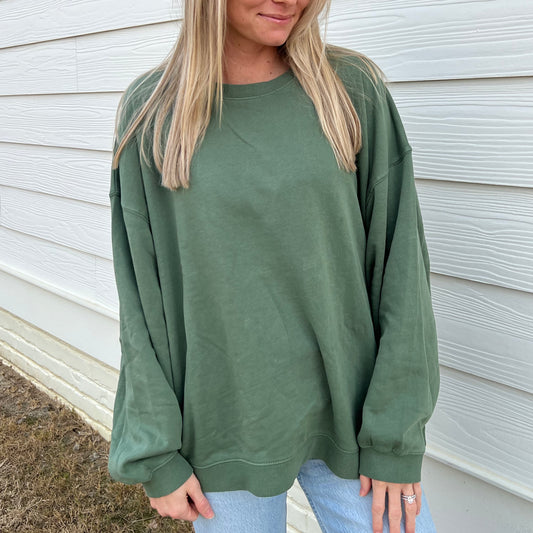 Moss Oversized Boxy Crew