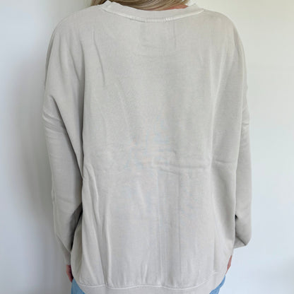 Bone Oversized Boxy Crew