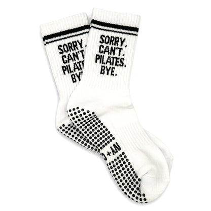 Sorry Can't Pilates Bye Grip Socks