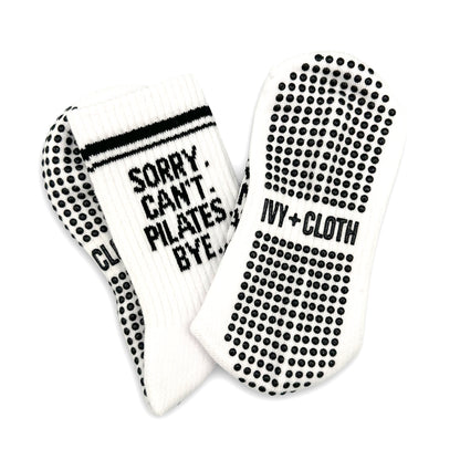 Sorry Can't Pilates Bye Grip Socks