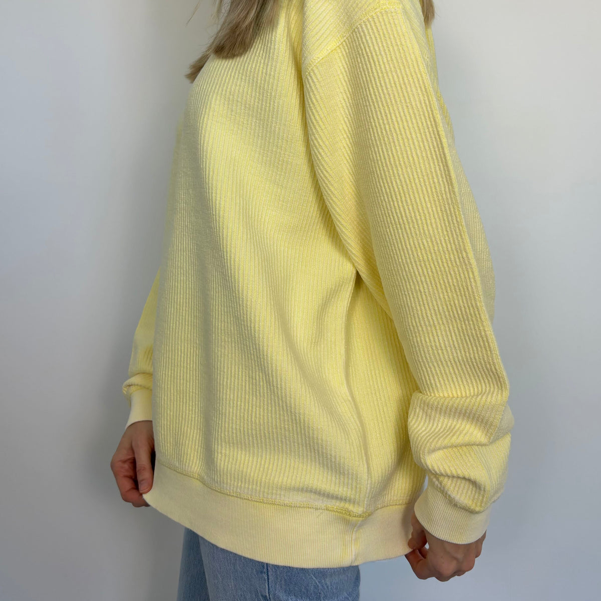 Butter Yellow Oversized Corded Crew