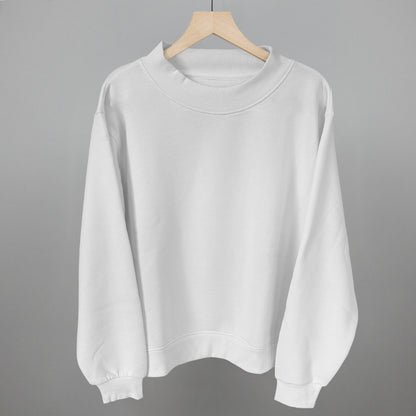 White Oversized Fleece Mockneck