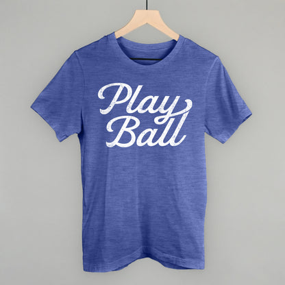 Play Ball (Vintage Script White)
