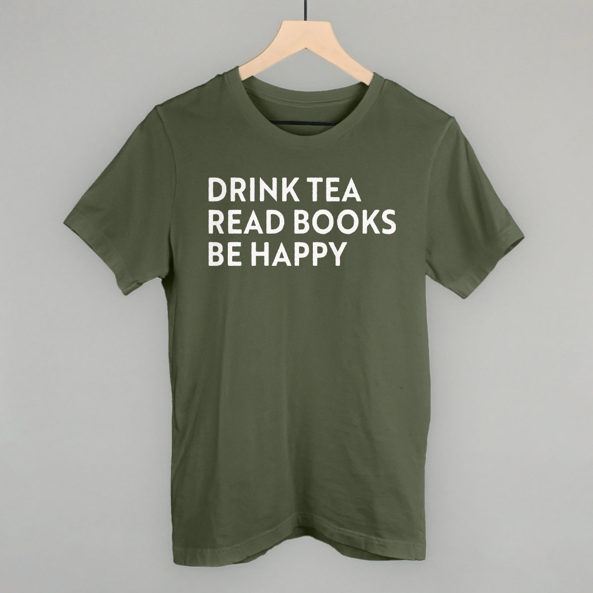 Bookworm T-Shirt For Women - "Drink Tea Read Books Be Happy" Casual Short Sleeve Tee, Book Lover Gift